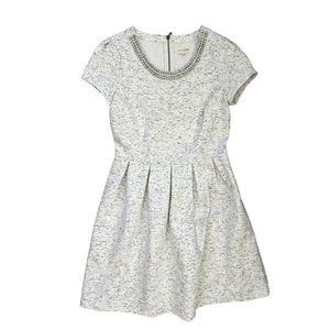 Maison Jules Short-Sleeves A-Line White Dress Size Medium
